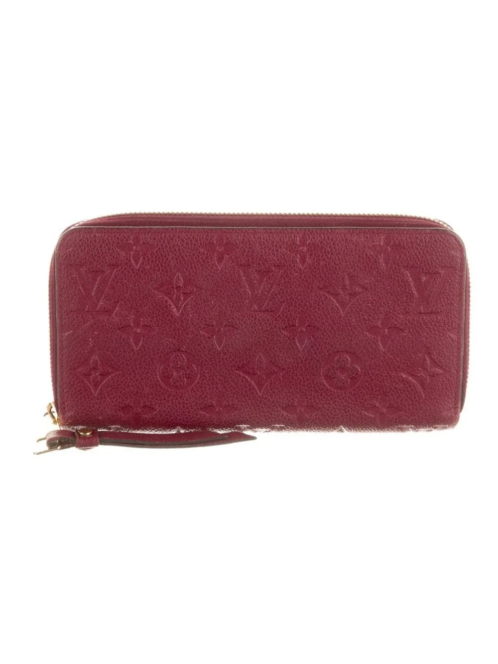 Like NEW! Rare! Louis Vuitton Empreinte LV Zippy Leather Wallet Aurore LV